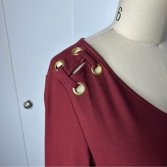 NWT Planet Gold Maroon V-Neck Bodycon Dress - Picture 8 of 8